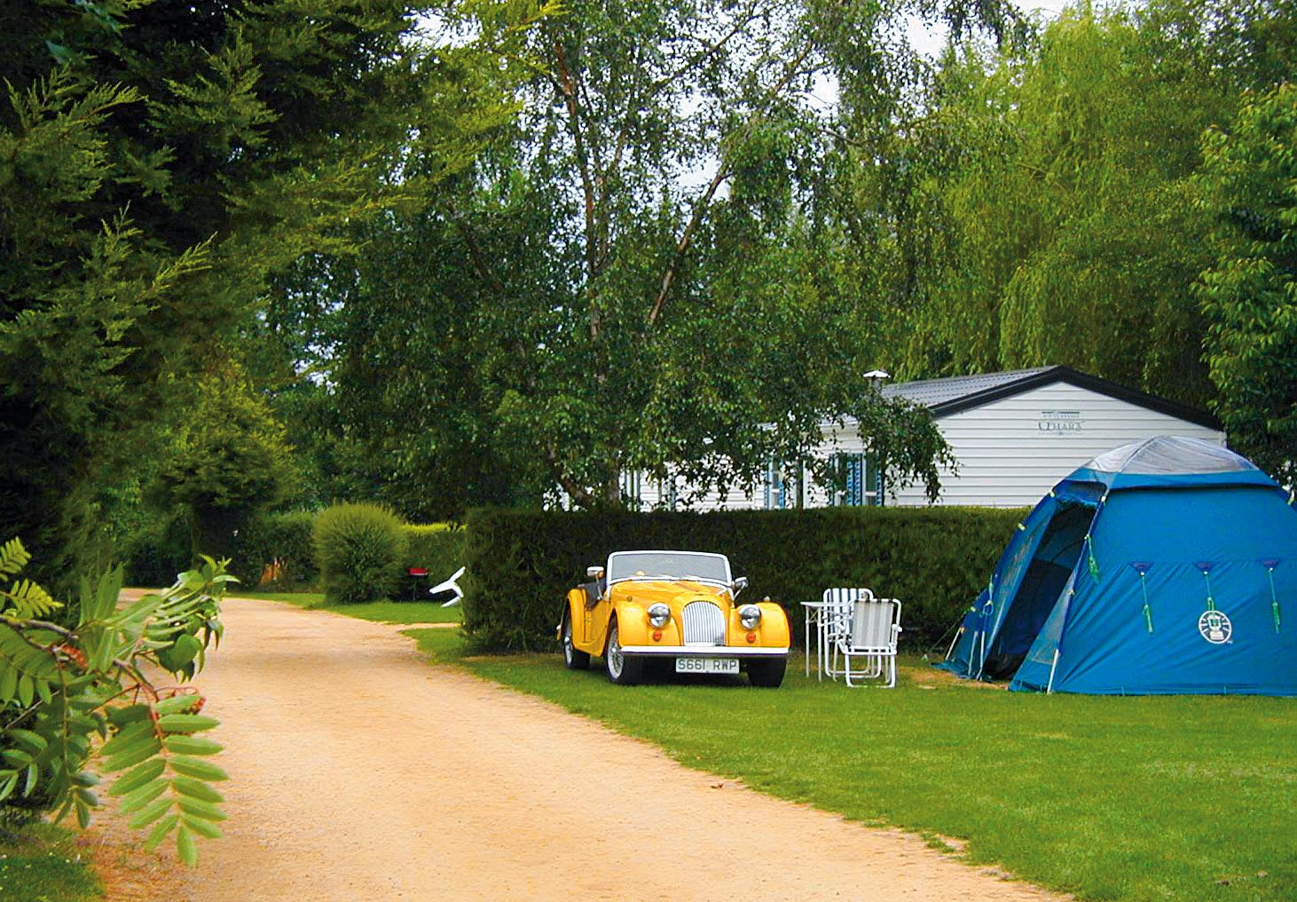 pitch with tent and caravan service